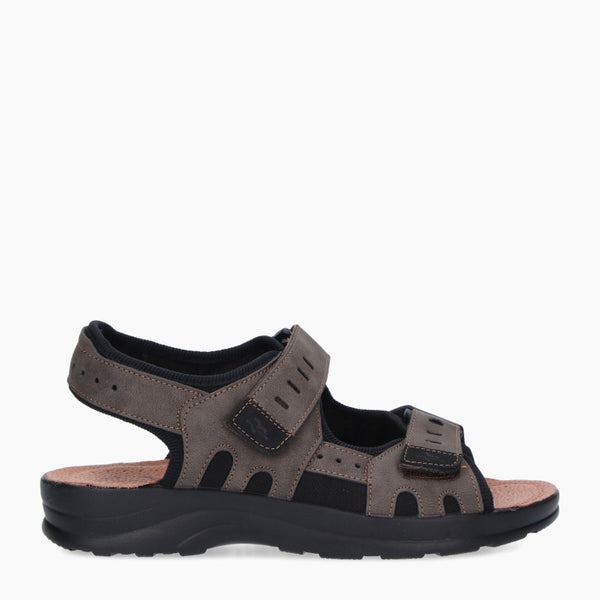 SYNTHETIC MAN SANDAL DARK-BROWN