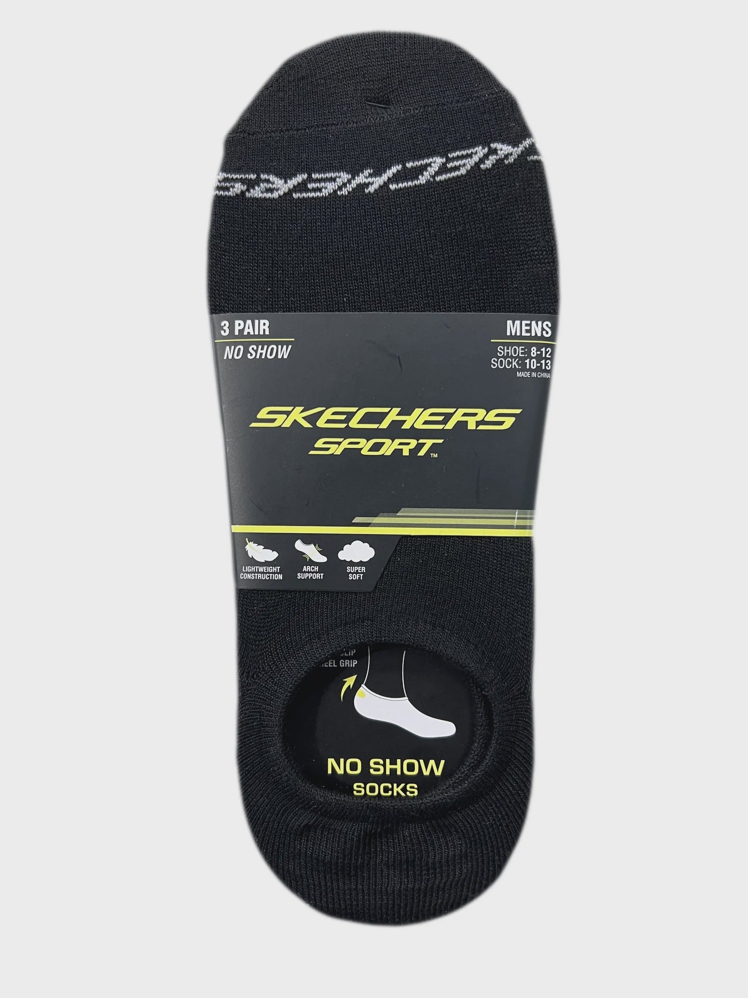 3PK MENS NON TERRY NO SHOW BLACK