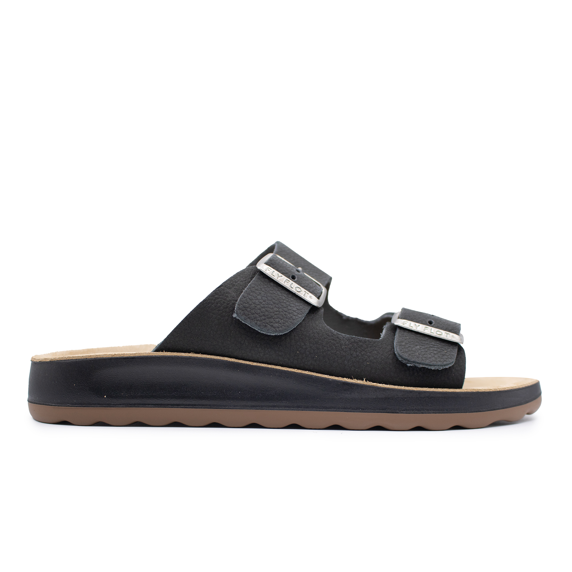 LEATHER MAN SLIPPER BLACK