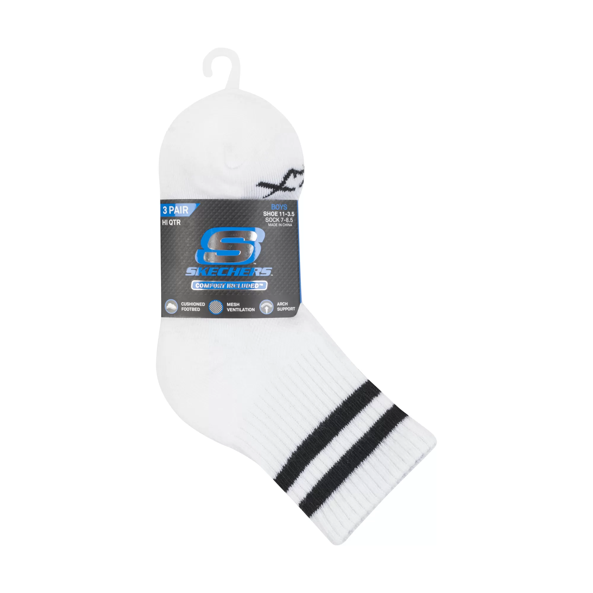 3PK BOYS 1/2 TERRY HIGH QTR CREW
