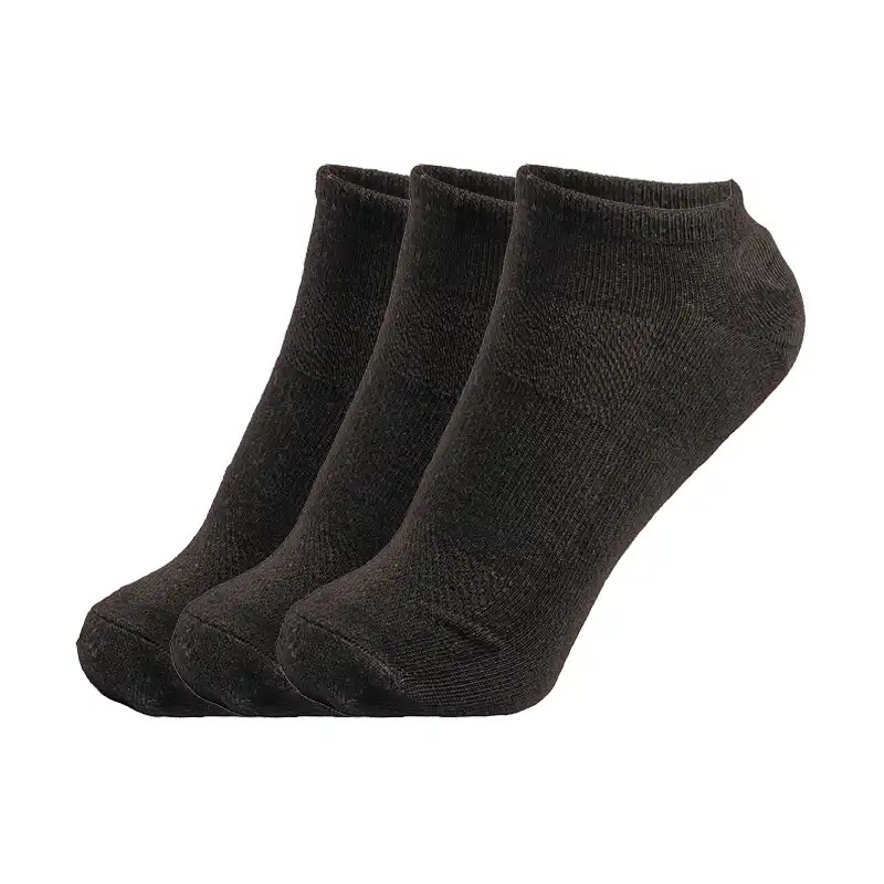 3PK MENS NON TERRY SUPER NO SHOW BLACK