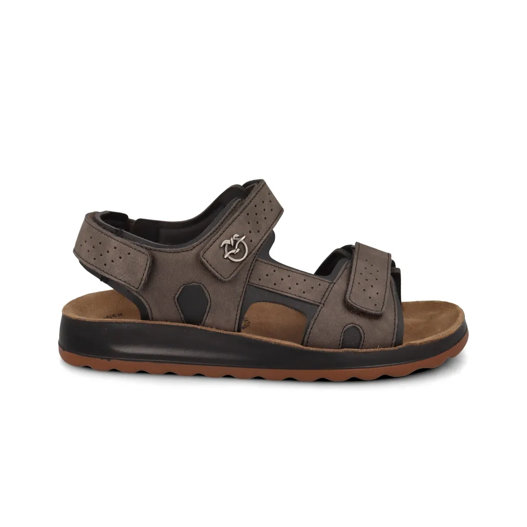SYNTHETIC MAN SANDAL DARK-BROWN